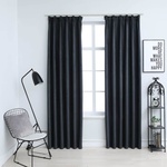 Pure Line Home Плътни завеси в цвят антрацит с перделък, 2 бр. , 140 x 175 см - zalegloto - 52,03 лв