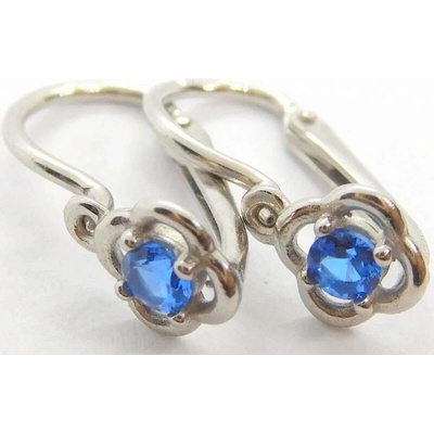 Klenoty Budín Dětské náušnice z bílého zlata s blue topazy 6680675