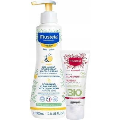 Mustela Bébé Dry Skin výživný čistiaci gél s obsahom ochranného krému obnovujúcim kožnú bariéru pre deti od narodenia Hair & Body 300 ml