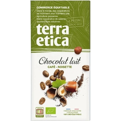 Terra Etica Bio mléčná čokoláda s lískovými oříšky a kávou 100 g