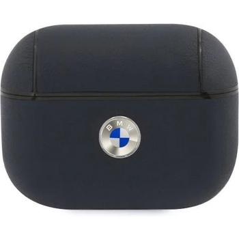 BMW Калъф BMW BMAPSSLNA Geniune Leather Logo, за Apple AirPods Pro, морско син/сребрист (BMW000366)