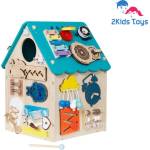 2Kids Toys Дървена занимателна къща с осветление 2Kids Toys 2D98222, тюркоаз
