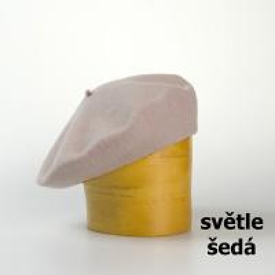 Karpet dámský baret vlněný světle šedá