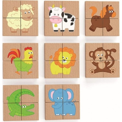 Viga drevené magnetické puzzle Zvieratká