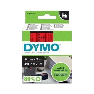Dymo D1 400334, 9 mm x 7 m, červená-černá