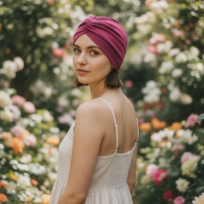 Ebbie bavlněný turban-style DUSTY ROSE