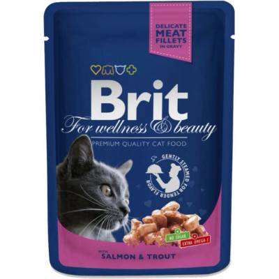 Brit Premium Cat Pouches with Salmon & Trout 12 x 100 g