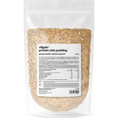 Vilgain PROTEÍNOVÝ PUDING CHIA Arašidové Maslo a Slaný karamel 480g