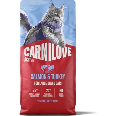 Carnilove Active Large Cat s lososom a morčacím 2 x 6 kg