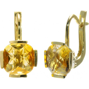 Blink-Blink jedinečné náušnice zo žltého zlata s Citrínom 3376ZCG