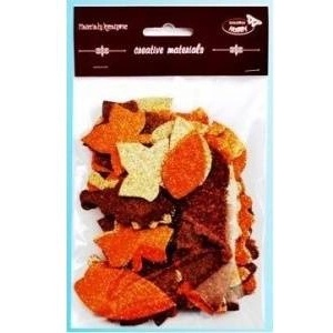 Galeria Hobby Glitter leaves brown tone 60pcs
