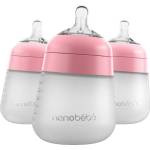 Nanobebe Комплект силиконови бутилки Nanobebe - Flexy, 270 ml, 3 броя, розови (31223) - ozone