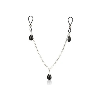 California Exotics Nonpiercing Nipple Chain Jewelry Onyx