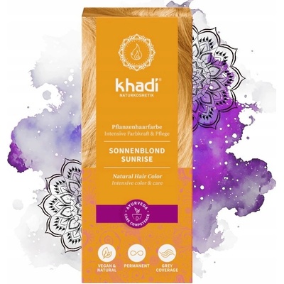 Khadi rostlinná farba na vlasy Sluneční Blond 100 g