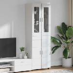 vidaXL Висок шкаф FLORIN 60 x 35 x 182 см Лъскаво бяло (3397918)