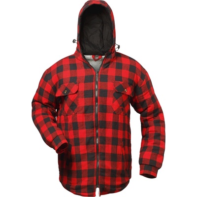 PRA-P-OR s. r. o Oregon flannel / Изолирана фланелена риза с качулка - червено/черно xl (prapor379534)