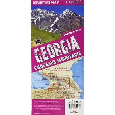 Terraquest vydavatelství mapa Georgia (Gruzie) 1:400 t. +Kazbek+Svaneti/Mestia laminovaná