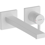 Hansgrohe Tecturis E - Смесител за мивка за вграждане, с изпразнител, за двуотворен монтаж, EcoSmart, бял мат 73051700 (73051700)