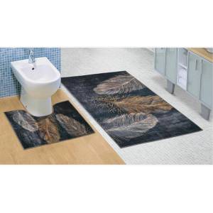 BellaTEX Килимче за баня и тоалетна Перо 3D Bellatex Bellatex | Cheren | Home | UNI