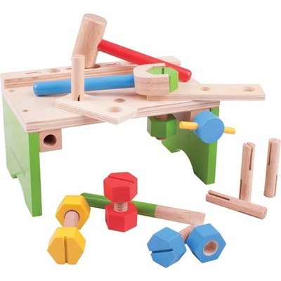 Bigjigs Toys ponk s náradím a zatĺkačka