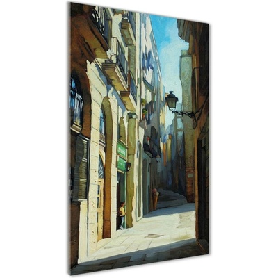 Vertikálny foto obraz sklenený Ulica Barcelony 50x100 cm