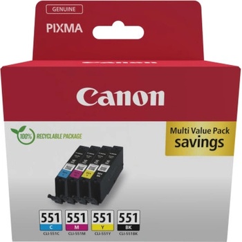 Canon Касети за мастилено струен принтер, CANON Photo Value Pack CLI-551 BKCMY 6509B015 (6509B015)