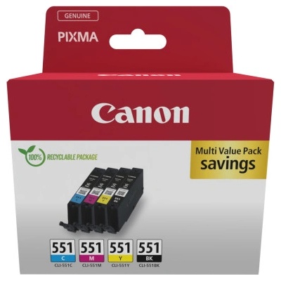 Canon Касети за мастилено струен принтер, CANON Photo Value Pack CLI-551 BKCMY 6509B015 (6509B015)