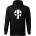 DRAGOWA мъжки суитшърт с качулка Punisher, черен, 320г/м2 (5681)