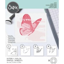 Sizzix Plastová šablóna vrstvený motýľ 4 ks