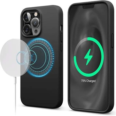 elago Soft Silicone MagSafe Case - силиконов (TPU) калъф с MagSafe за iPhone 13 Pro Max (черен)