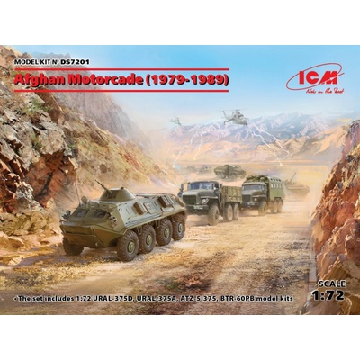 ICM Afghan Motorcade 1979-89 URAL-375D URAL-375A,ATZ-5-375,BTR60PB 1:72