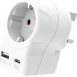 SKROSS универсален адаптер Europe to UK + 1 x USB A/C порт, 20W 1500283E (1500283E) - zettabytex