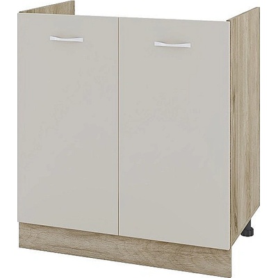 ИРИМ Долен шкаф за бордова мивка с две врати Сити АРС-30 дъб сонома арвен / сатен 80 см