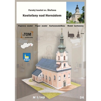 Papierový model Farský kostol sv. Štefana Kostoľany nad Hornádom