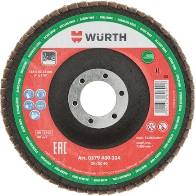 Würth Lamelový brusný kotouč na nerezavějící ocel 125 mm x 80 - Rovný