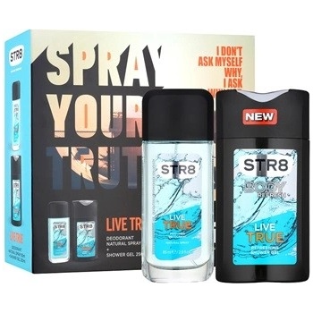 STR8 Live True IV. deospray 85 ml + sprchový gel 250 ml dárková sada