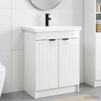 vidaXL Комплект мебели за баня Бял гланц 78, 5 x 37, 5 x 81 см (3404158)
