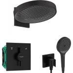 Hansgrohe - Душ комплект с вградена смесителна батерия, с корпус, диаметър 36 см, 3 струи, матово черно SANI21HHH409 (SANI21HHH409)