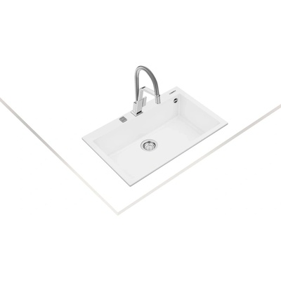 Teka ForSquare 72.40 TG БЯЛА Гранитна мивка, авт. клапан, за шкаф 80 см (М.1025.БЯ)