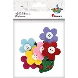 TITANUM Felt stickers 3D flowers 6pcs