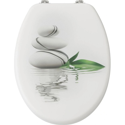 Pepita MDF Тоалетна седалка с бавно затварящ се капак - Stones - white (AC-05)