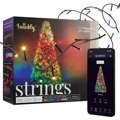 TWINKLY Chytré vánoční osvětlení na stromeček Strings 400 LED RGB+W řetěz 32m