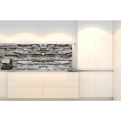DIMEX KI-180-258 Fototapeta do kuchyne Sivý kamenný múr, rozmery 180 x 60 cm