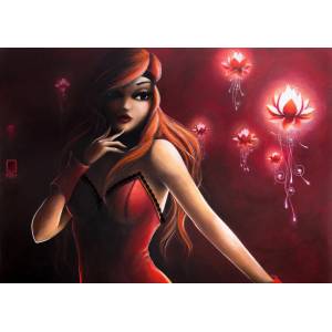 Grafika Art Puzzle - Puzzle Misstigri: Red Light Flower II - 1 000 piese