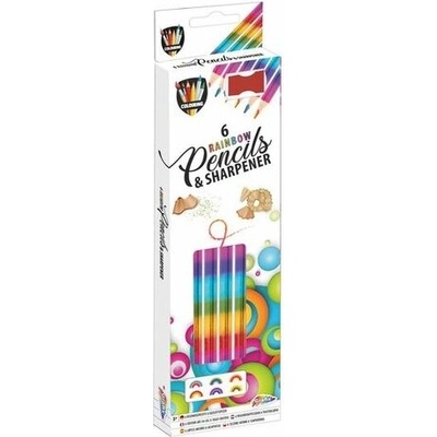 Grafix Duhové tužky 6ks, + ořezávátko