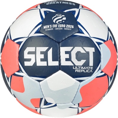 Select Хандбална топка Select Ultimate EHF Европейска лига Replica V26 синьо/червено размер 2