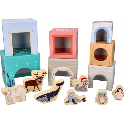 Adam Toys skládací pyramida se zvířatky Antarktida