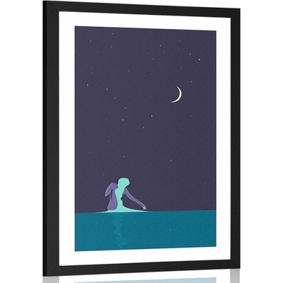 Plakát s paspartou tajemná noc - 20x30 no frame