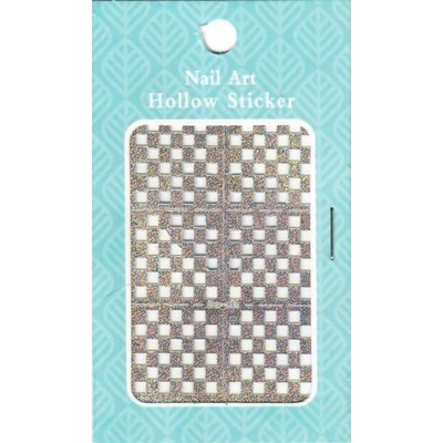 Nail Accessory Hollow Sticker šablónky na nechty viacfarebné štvorčeky 1 hárok 129