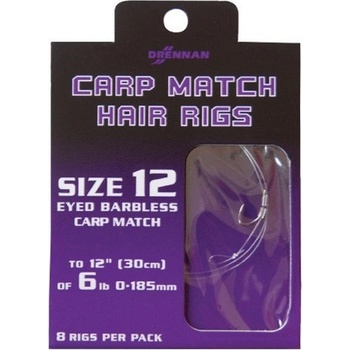Drennan nadväzce Carp Match Hair Rigs Barbless 18 4 lb